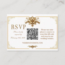 Gilded Royal RSVP QR code Kaart