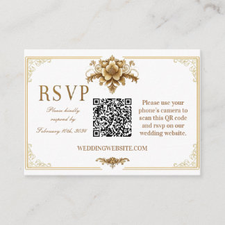 Gilded Royal RSVP QR code Kaart