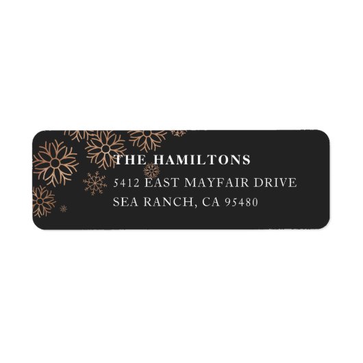 Gilded Snow Return-adreslabel Etiket (Voorkant)