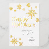 Gilded Snowflakes Business Holiday Kaart Gold FOIL (Voorkant)