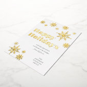 Gilded Snowflakes Business Holiday Kaart Gold FOIL (Gedraaid)
