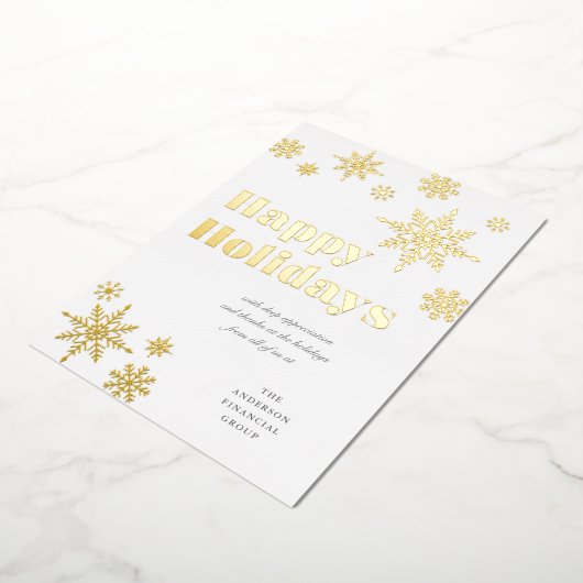 Gilded Snowflakes Business Holiday Kaart Gold FOIL (Gedraaid)