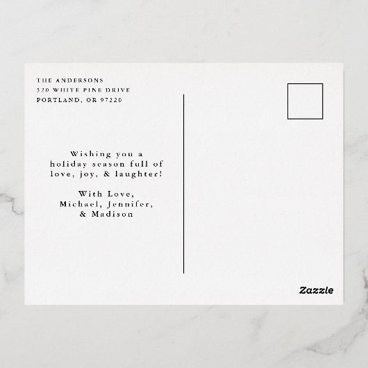 Gilded Snowflakes Photo Gold Folie Feestdagen Briefkaart (Achterkant)