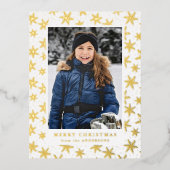 Gilded Snowflakes Photo Gold Folie Feestdagen Briefkaart (Voorkant)