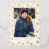 Gilded Snowflakes Photo Gold Folie Feestdagenkaart (Voorkant)