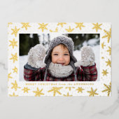 Gilded Snowflakes Photo Gold Folie Feestdagenkaart (Voorkant)