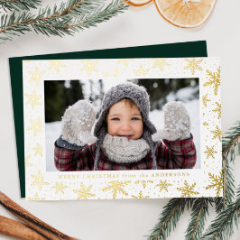Gilded Snowflakes Photo Gold Folie Feestdagenkaart