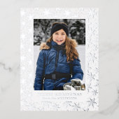 Gilded Snowflakes Photo Silver Folie Feestdagen Briefkaart (Voorkant)