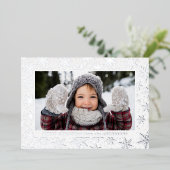 Gilded Snowflakes Photo Silver Folie Feestdagenkaart (Staand Voorkant)