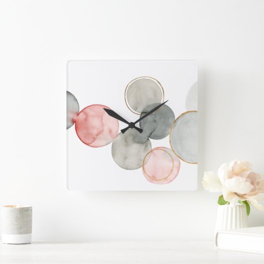 Gilded Spheres Vierkante Klok (Huis)