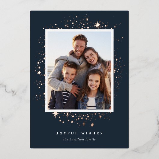 Gilded Stars | Foto Folie Holiday Kaart (Voorkant)