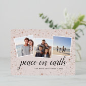 Gilded Stars | Fotocollage Folie Feestdagenkaart (Staand Voorkant)