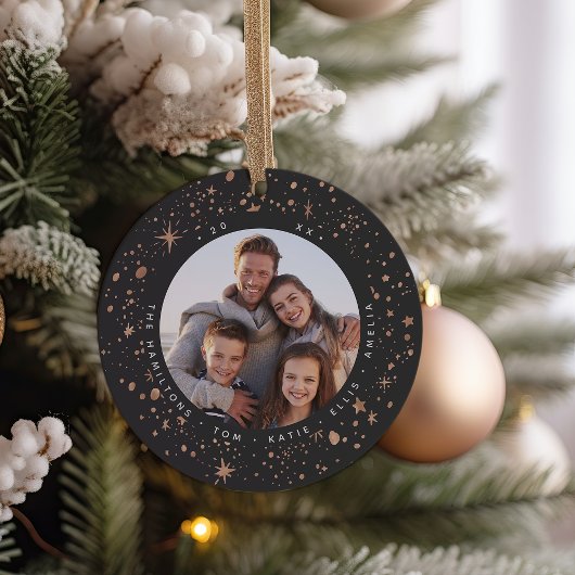 Gilded Stars | Holiday-foto Keramisch Ornament