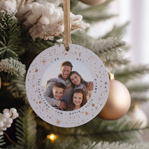 Gilded Stars   Holiday-foto Keramisch Ornament