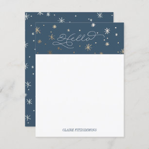 Gilded Stars Personal Stationery, Night Sky Card Kaart