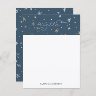 Gilded Stars Personal Stationery, Night Sky Card Kaart