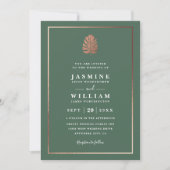 Gilded Tropics Elegant Modern QR Code Wedding Kaart (Voorkant)