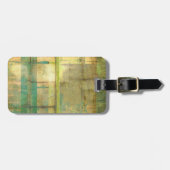 Gilded Turquoise en Green Abstract Painting Bagagelabel (Voorkant horizontaal)