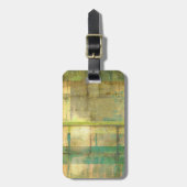 Gilded Turquoise en Green Abstract Painting Bagagelabel (Voorkant verticaal)