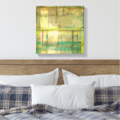 Gilded Turquoise en Green Abstract Painting Canvas Afdruk (Insitu (Slaapkamer))