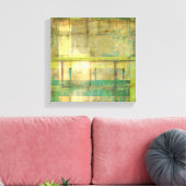 Gilded Turquoise en Green Abstract Painting Canvas Afdruk (Insitu (Woonkamer))