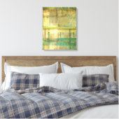 Gilded Turquoise en Green Abstract Painting Canvas Afdruk (Insitu (Slaapkamer))