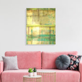 Gilded Turquoise en Green Abstract Painting Canvas Afdruk (Insitu (Woonkamer))