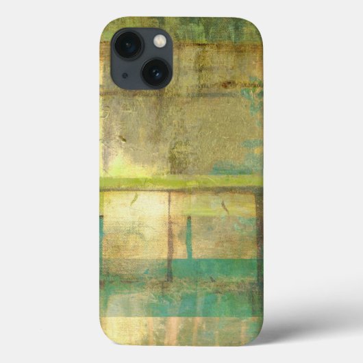 Gilded Turquoise en Green Abstract Painting Case-Mate iPhone Case (Achterkant)
