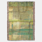 Gilded Turquoise en Green Abstract Painting Deken (Voorkant Verticaal)