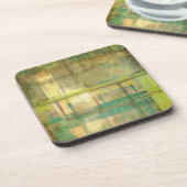 Gilded Turquoise en Green Abstract Painting Drankjes Onderzetter (Linkerzijde)