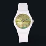 Gilded Turquoise en Green Abstract Painting Horloge<br><div class="desc">Een abstract schilderij van Jennifer Goldberger, dat gebruik maakt van tinten van gegoten turquoise en groen om een warm, bekend gevoel te creëer. Een mooie wandeling door de bossen tijdens de lente of de zomer zou een aantal van deze zelfde kleuren opleveren. Breng het geschenk van natuur naar huis door...</div>