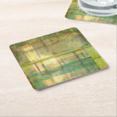 Gilded Turquoise en Green Abstract Painting Kartonnen Onderzetters (Schuin)