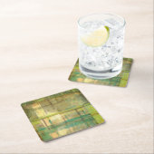 Gilded Turquoise en Green Abstract Painting Kartonnen Onderzetters (Insitu)