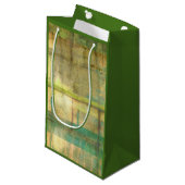 Gilded Turquoise en Green Abstract Painting Klein Cadeauzakje (Voorkant Gekanteld)