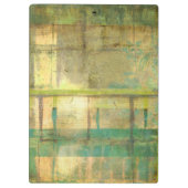 Gilded Turquoise en Green Abstract Painting Klembord (Achterkant)