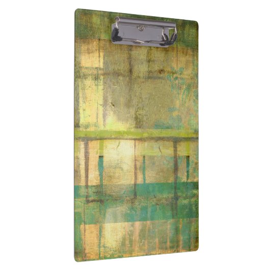 Gilded Turquoise en Green Abstract Painting Klembord (Rechts)