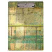 Gilded Turquoise en Green Abstract Painting Klembord (Voorkant)