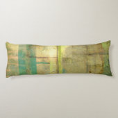 Gilded Turquoise en Green Abstract Painting Lichaamskussen (Achterkant)