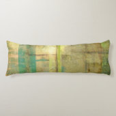 Gilded Turquoise en Green Abstract Painting Lichaamskussen (Voorkant)