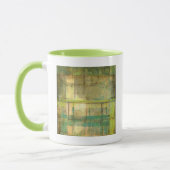 Gilded Turquoise en Green Abstract Painting Mok (Links)