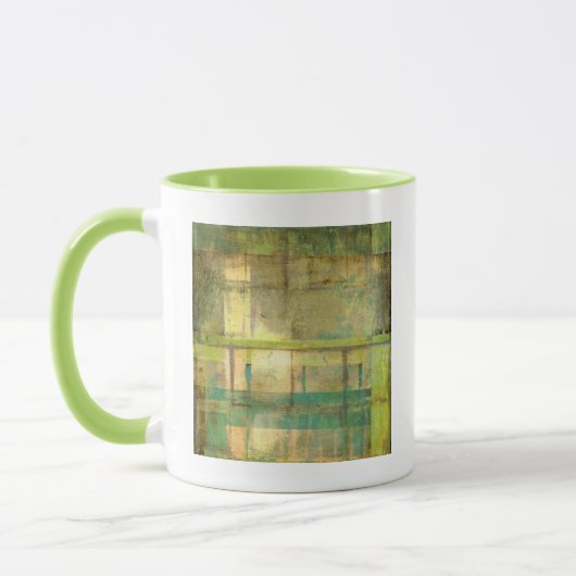 Gilded Turquoise en Green Abstract Painting Mok (Links)