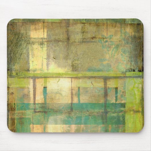 Gilded Turquoise en Green Abstract Painting Muismat (Voorkant)