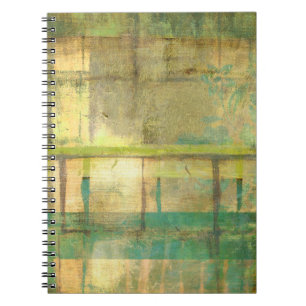 Gilded Turquoise en Green Abstract Painting Notitieboek