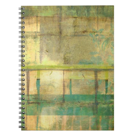 Gilded Turquoise en Green Abstract Painting Notitieboek (Voorkant)