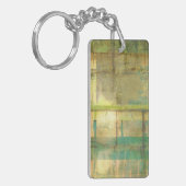 Gilded Turquoise en Green Abstract Painting Sleutelhanger (Voorkant Links)