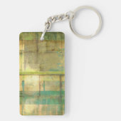 Gilded Turquoise en Green Abstract Painting Sleutelhanger (achterkant)