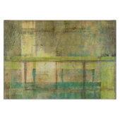 Gilded Turquoise en Green Abstract Painting Snijplank (Voorkant)