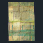 Gilded Turquoise en Green Abstract Painting Theedoek<br><div class="desc">Een abstract schilderij van Jennifer Goldberger, dat gebruik maakt van tinten van gegoten turquoise en groen om een warm, bekend gevoel te creëer. Een mooie wandeling door de bossen tijdens de lente of de zomer zou een aantal van deze zelfde kleuren opleveren. Breng het geschenk van natuur naar huis door...</div>