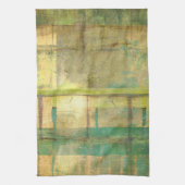 Gilded Turquoise en Green Abstract Painting Theedoek (Verticaal)