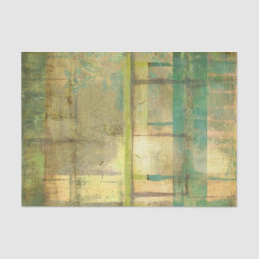 Gilded Turquoise en Green Abstract Painting Tissuepapier (Voorkant)